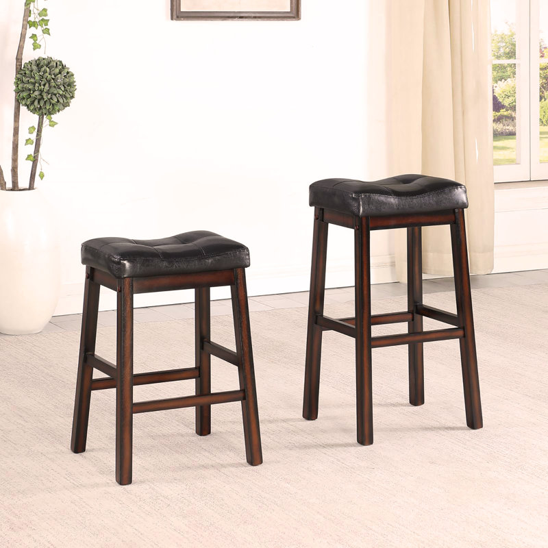 Tabourets de comptoir noirs et cappuccino (ensemble de 2)