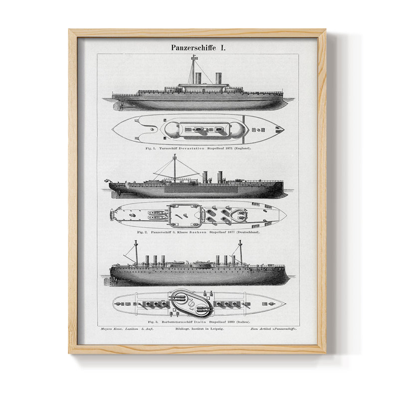 Industrial Ship Framed Print - Solid Wood, Natural, 30" H x 24" W