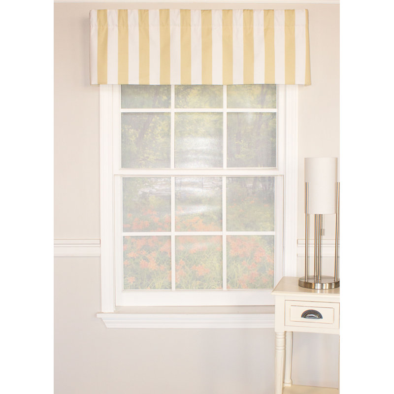 Tallis Cotton Blend Striped Scalloped Window Valance