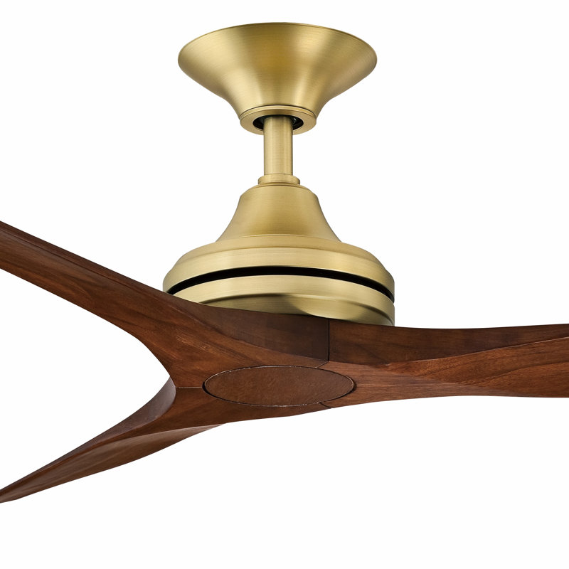 Spitfire Indoor/Outdoor Ceiling Fan AC Motor- Brushed Satin Brass, Brushed Satin Brass