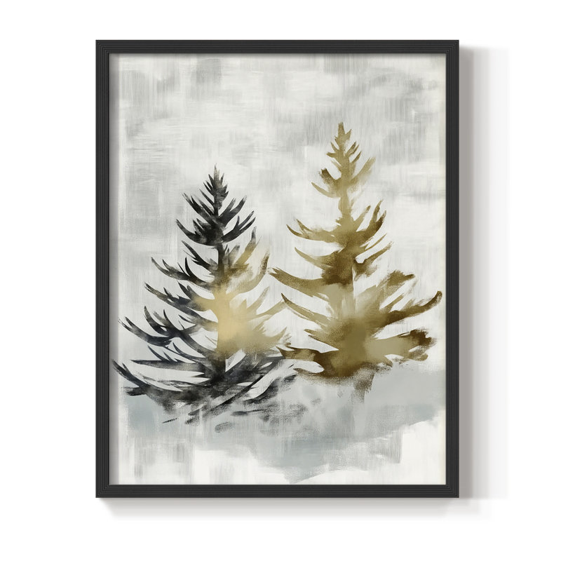 Reproduction encadrée - bois massif, H 15 po x l 12 po, Noir, noir, noir, noir
