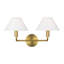 Sean Lavin Colfax Bathroom Bedroom Wall Fixture With White Linen Shade-693986428-693986401-693986402