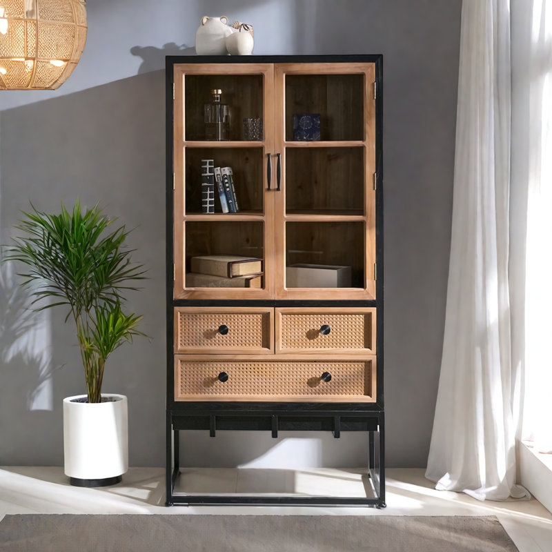Simple Do Old  Wooden Black Bookcase
