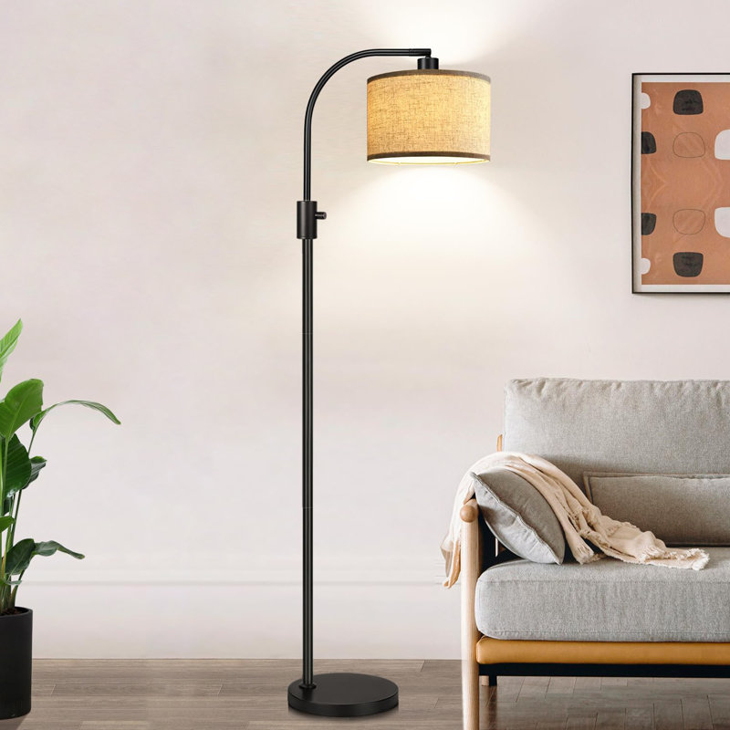 Reinmar 65'' LED Arched Floor Lamp, Black