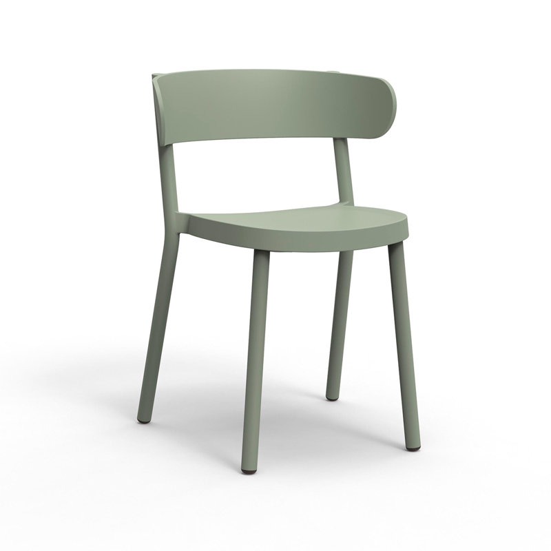 Casino Outdoor Dining Side Chair, Greenish Gray
