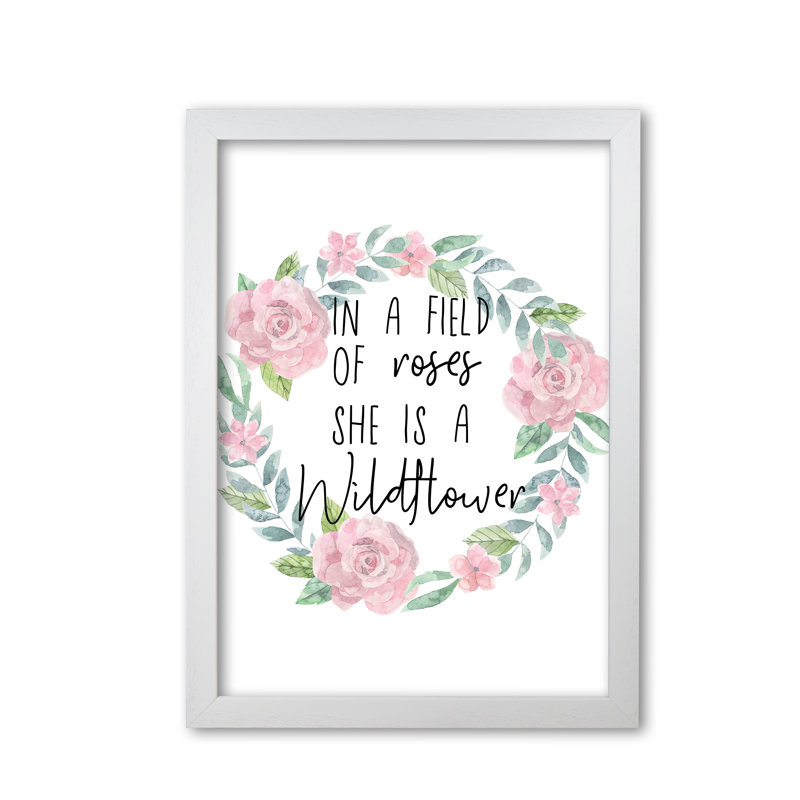 Wildflower Floral - Print, White Grain Frame, 30 cm H x 21 cm W x 5 cm D