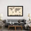 Map Of The World Map From Old Clocks by Michael Tompsett - Floater Frame Print on Canvas-2141729936-2141729939
