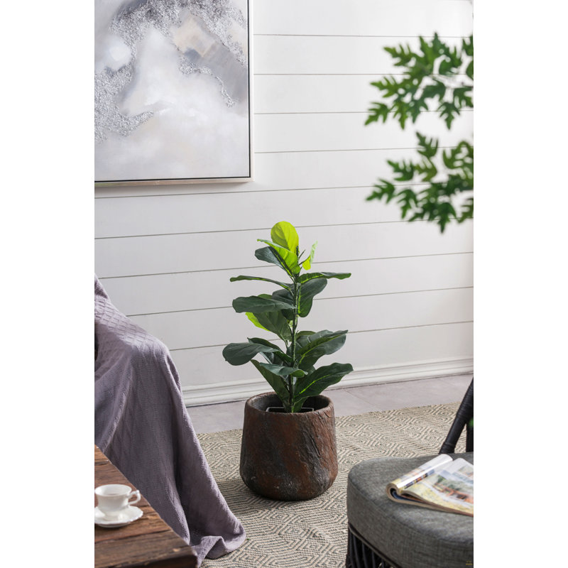 Petit pot de fleurs d'intérieur en ciment 12,6 x 12,6 x 11,8 po