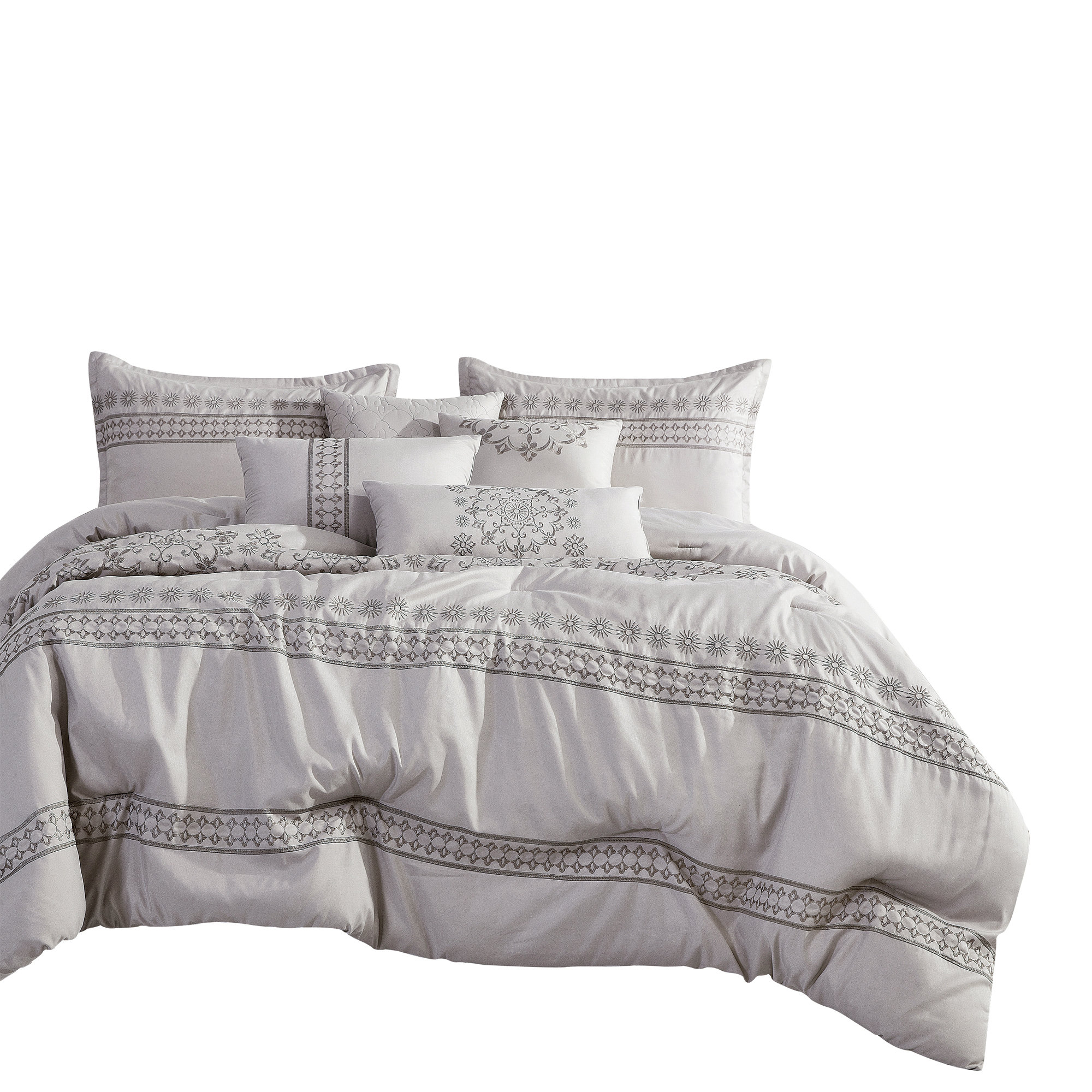 ESCA Gray Microfiber 7 Piece Comforter Set & Reviews Wayfair