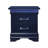 Blue Nightstand With Led - Spacious Storage, Transitional Look Compartments & Solid Wood