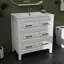 Armoire de rangement de salle de bain 30 po avec cadre en bois massif et 3 tiroirs-1408441150