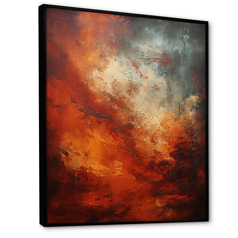 Maroon Mars Mystery Planète I sur toile, H 40 po x l 30 po x P 1,5 po, Cadre flottant noir