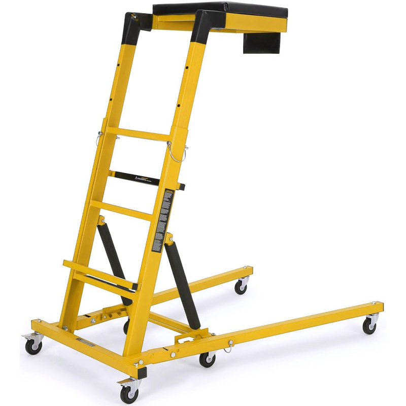 Plateforme de travail automobile robuste, mécanique à hauteur réglable avec capacité de 400 lb, plateforme de réparation de garage roulant