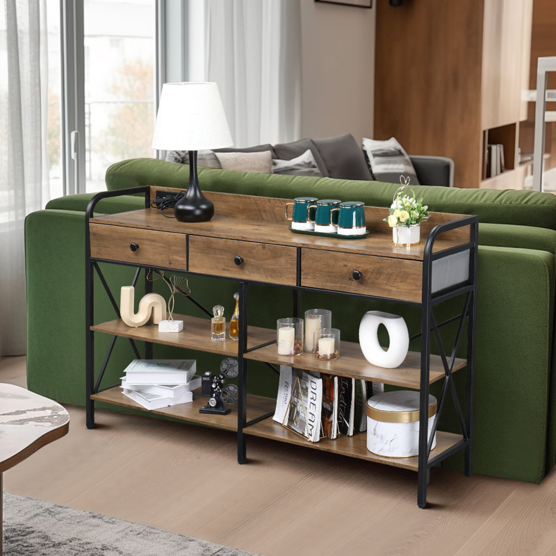 55.11'' Console Table, Brown