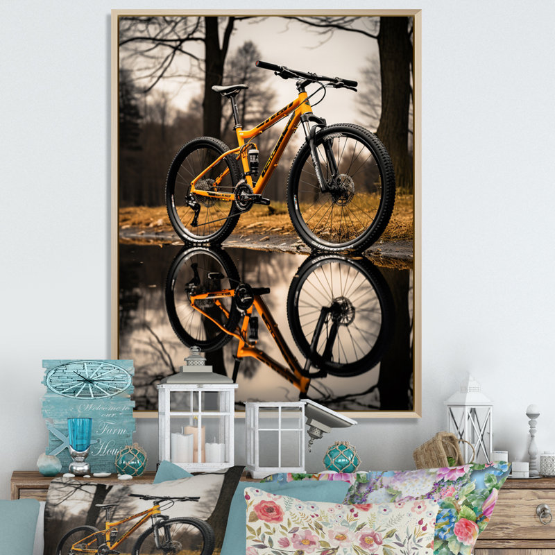 «Janyhia Bicycle Bicycle Reflections I», reproduction d'art sur toile, H 20 po x l 12 po x P 1 po, Cadre naturel flottant