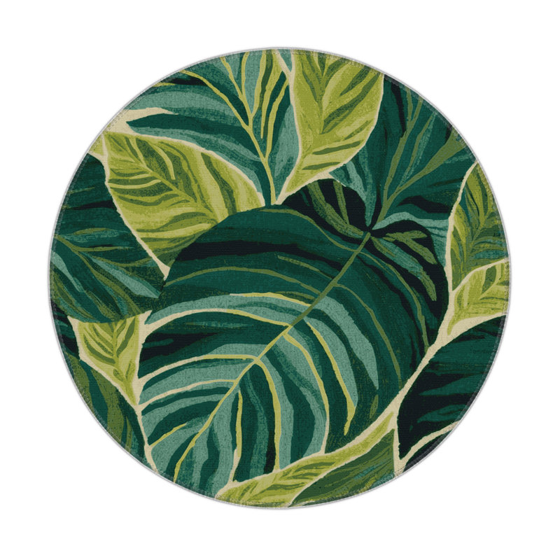 Tapis vert d'intérieur et d'extérieur Botanical, Rond 5 pi