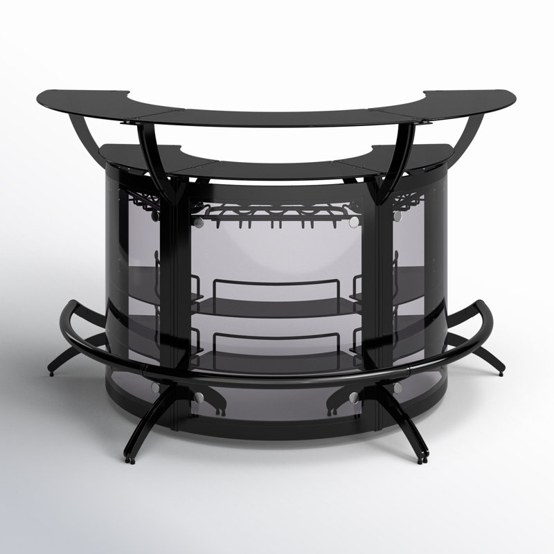Borlase 63'' Wine Bar, Black