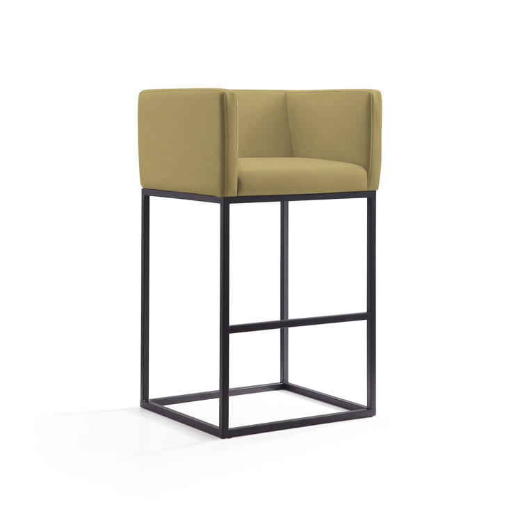 Upholstered Counter Stool with Metal Frame