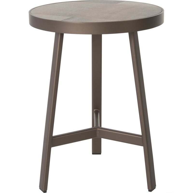 Marin Outdoor Round Side Table, Carbon Black, Pallazo White