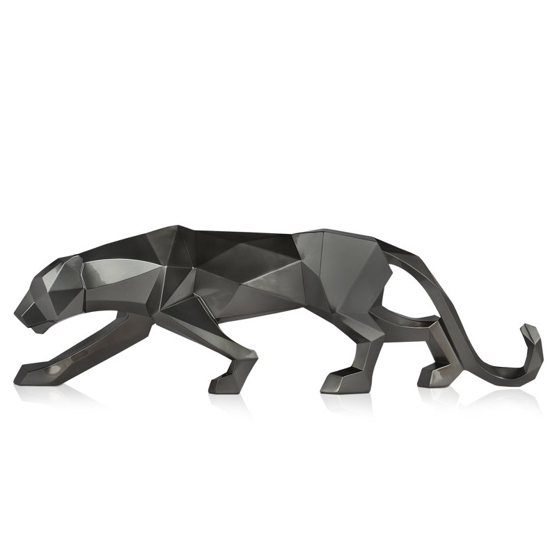 Panther Figurines & Sculptures, 31cm H x 99cm W x 18cm D, Black