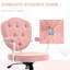 Mignon fauteuil de bureau rose avec tissu moelleux et molleton d'ours, siège de meuble-lavabo réglable