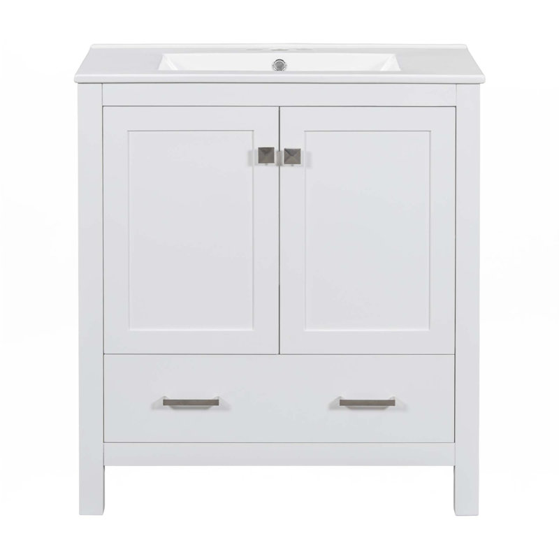 Meuble-lavabo 30 po avec lavabo simple, Blanc