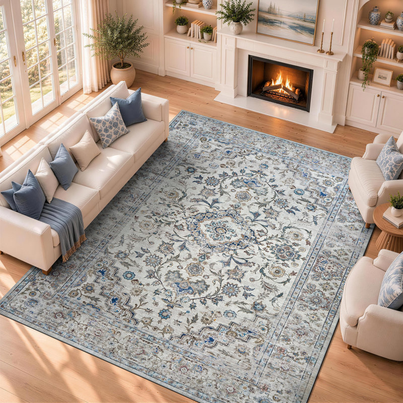 Tapis antidérapants Boho, Rectangulaire 8 pi x 10 pi