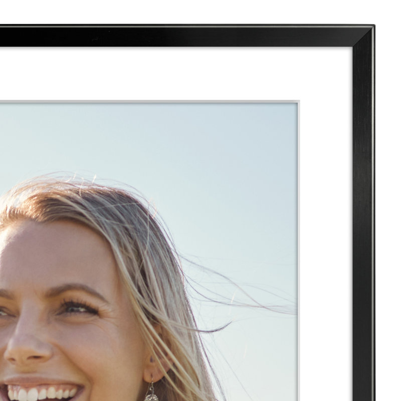 Picture Frame Americanflat Aluminum Poster Frame - Frame with Mat - Shatter-Resistant Glass, Black, 13" x 19"