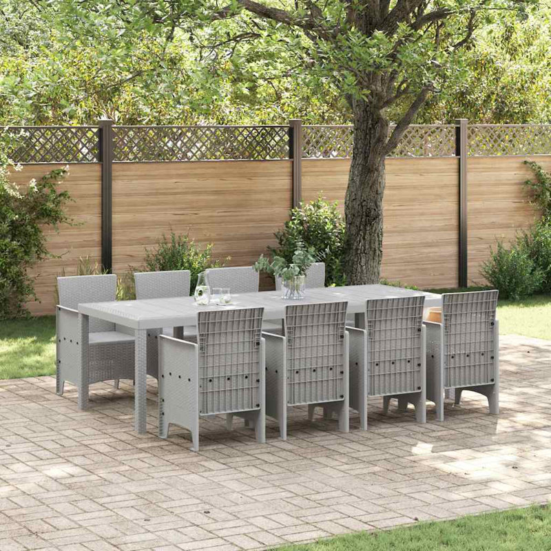VidaXL White Poly Rattan Garden Dining Set