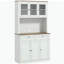 Armoire de rangement de cuisine de 71 pouces de hauteur avec tablette à micro-ondes HOMcom, armoire de table à manger indépendante avec armoire murale, 2 tiroirs, 5 portes, tablettes réglables et portes en verre, blanc, convient à la cuisine, à la salle à manger