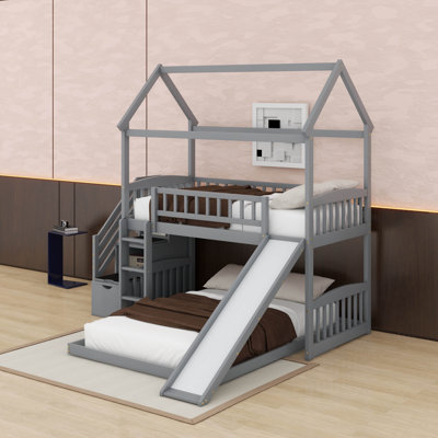 Twin Over Full Bunk Bed With Slide