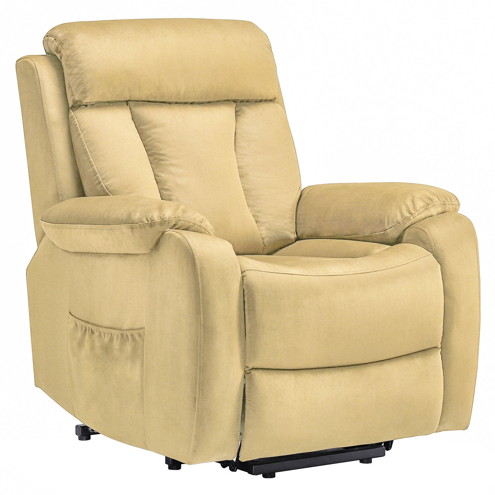 Dazone Power Lift Chair Electric Recliner Velvet Fabric Sofa Side