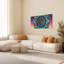 Motif de mandala géométrique, art abstrait sur toile tendue, impression sur toile, ensemble de 1-674288401