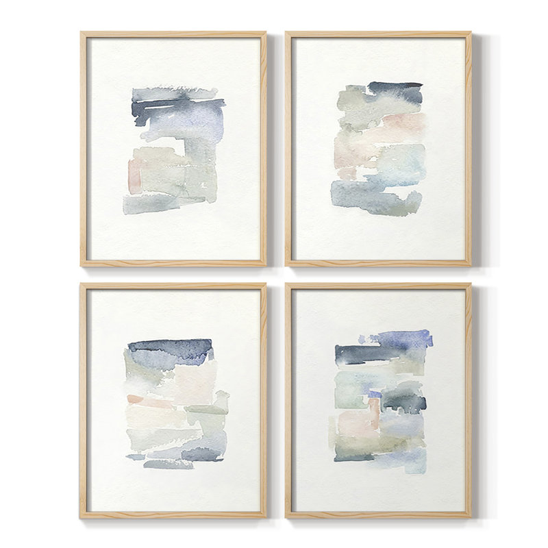 Sea Glass Color Studies I Framed Print - Set of 4, 28" H x 22" W, Natural
