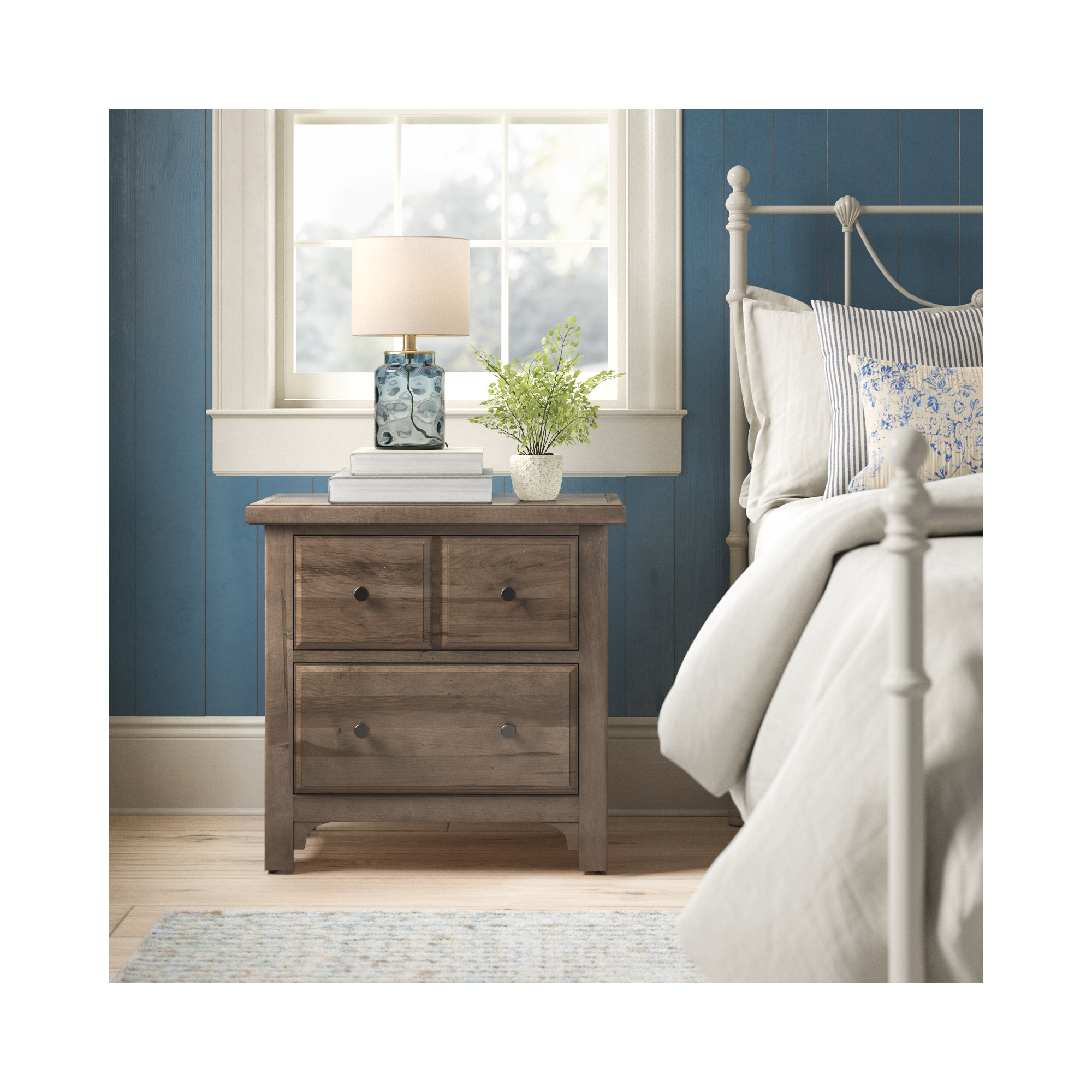 Dragomir 2 - Drawer Nightstand, Gray Oak