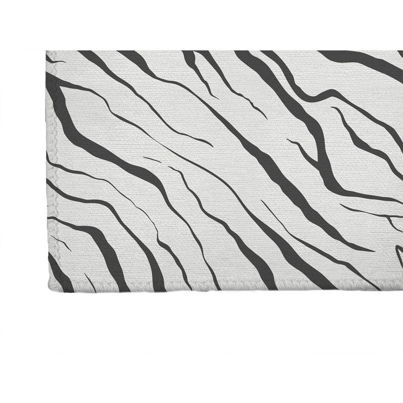 Tapis de bureau Lush Cracks, L 6 pi x L 4 pi, Ivoire/gris anthracite