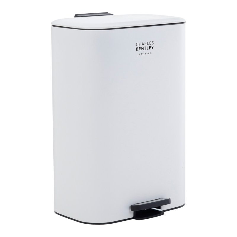 SLIMLINE PEDAL BIN 30L MATT WHITE