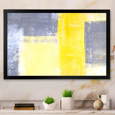 «Gray and Yellow Colorfields VI», reproduction sur toile encadrée