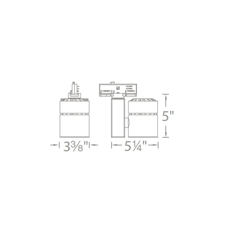 Tête de rail d'éclairage à 1 lumière 2700K Exterminator II, Noir