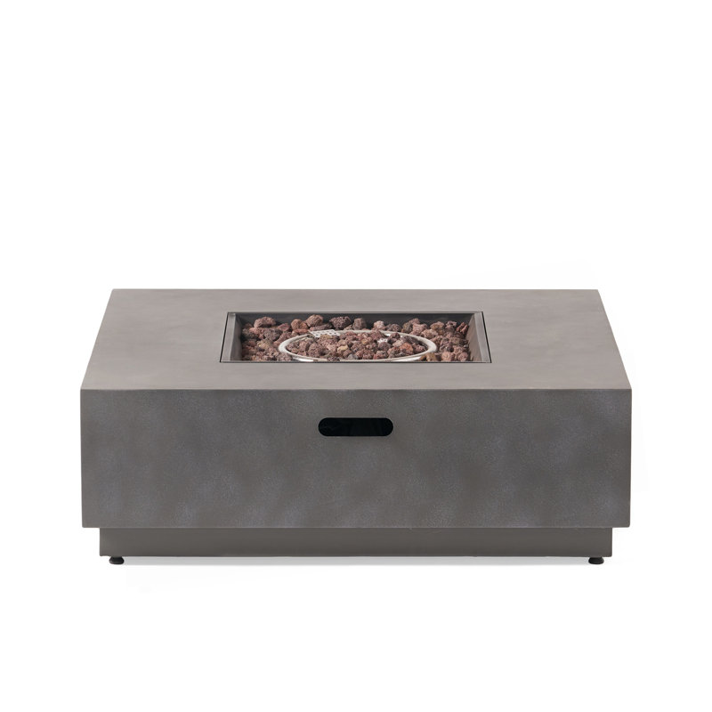 SQUARE Iron FIRE PIT-50 000 BTU, Stone Gray