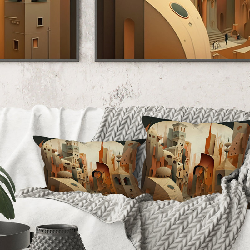 Coussin décoratif géométrique imprimé géométrique Graffiti III