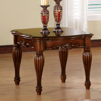 Stylish Cherry Wood Veneer End Table For Home Sleek Profile Rectangular Living Room