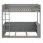 Lit superposé en bois avec tablettes intégrées, boîte de rangement, lumière DEL et station de charge USB-228151284