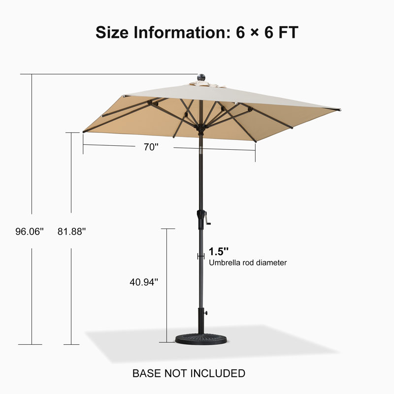 182cm Market Parasol, Beige