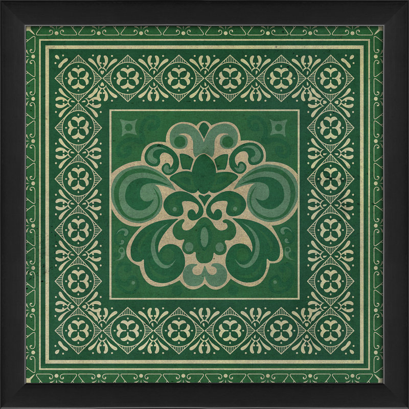 4 impressions encadrées Tile, Vert