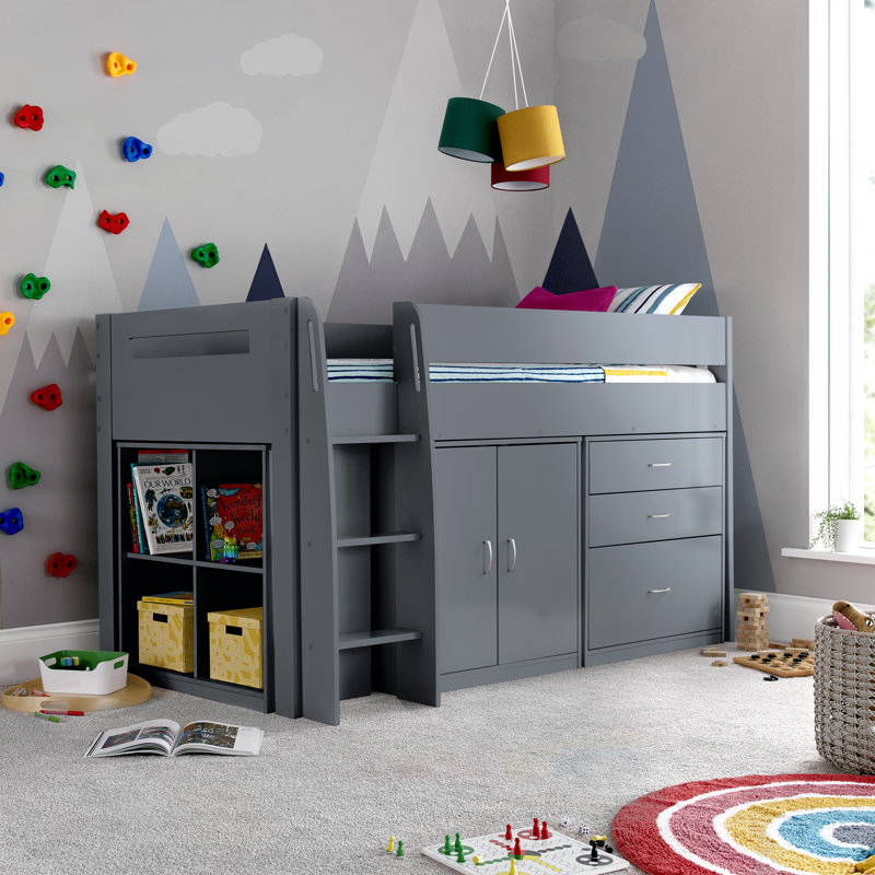 Kids UK Single - DE 90 X 190 Cm Loft Bed, Grey