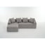 Canapé COMPRESSION désossé: combinaison de chaise longue avec canapé à 3 places, tissu en velours côtelé, canapé à compression pleine éponge, canapé combiné à 4 coussins pour le salon / la maison / appartement-1443140301