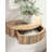 Kristie Half-circle Mango Floating Shelf with Drawer-657414402