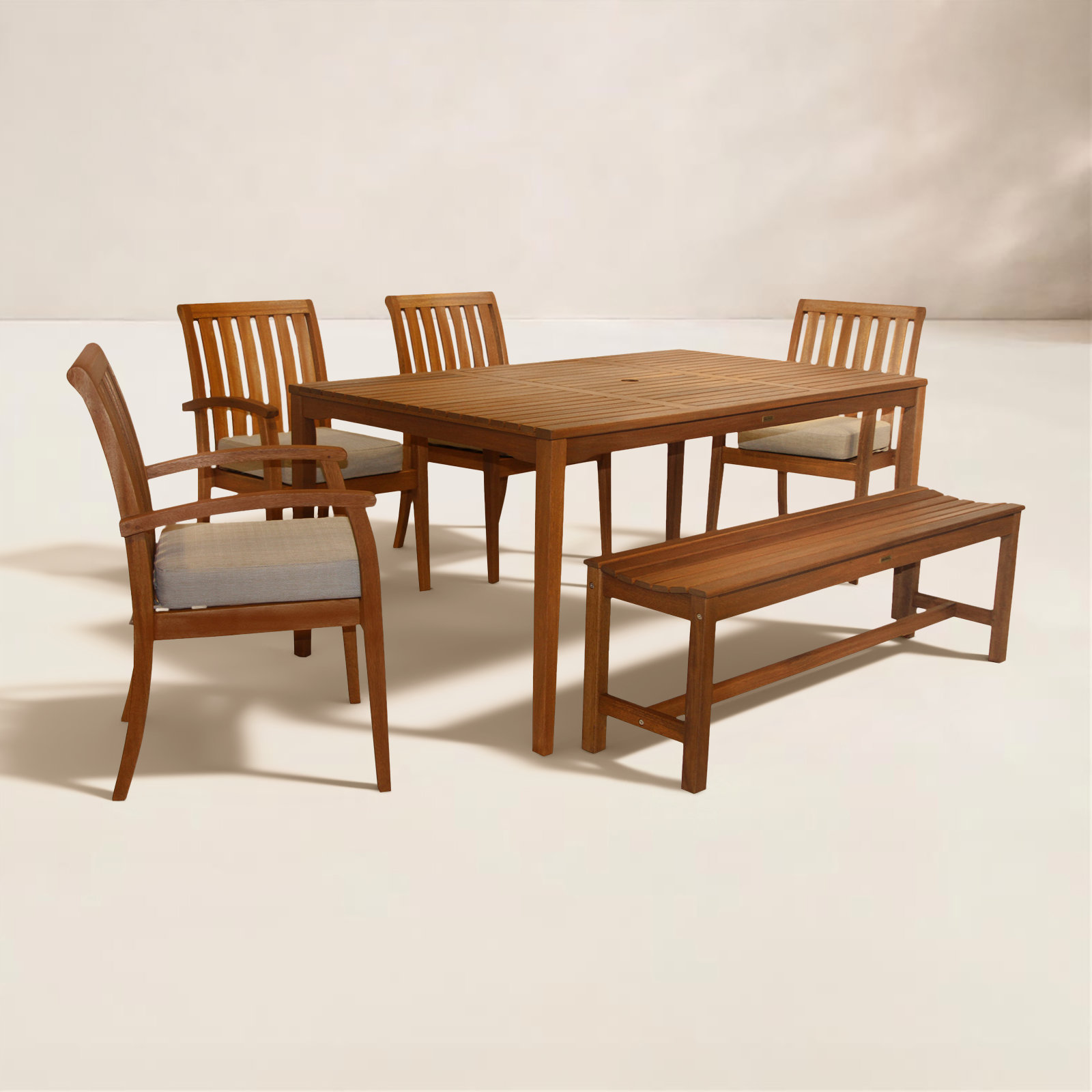 Kinsler 64" Eucalyptus Patio Dining Set