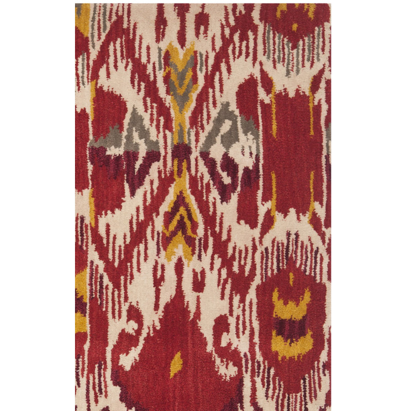 Kline Ikat Hand Tufted Wool Ikat Rug, Runner 2'3" x 12'